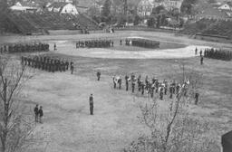Soldiers Drilling and Reviewed on Fields