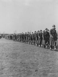 Soldiers March past Captain McFarland for Inspection