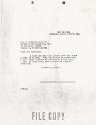 Letter from Cornelius Moore to J. Herbert Gebelein 5/7/56