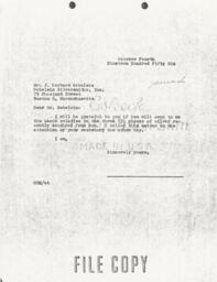 Letter from Cornelius Moore to J. Herbert Gebelein 10/4/56
