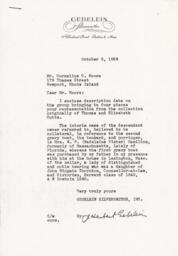 Letter from J. Herbert Gebelein to Cornelius Moore 10/3/56