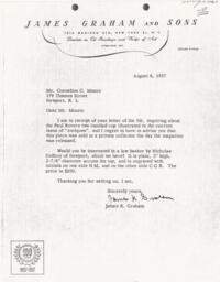 Letter from James R. Graham to Cornelius Moore 8/6/57