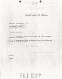 Letter from Cornelius Moore to J. Herbert Gebelein 9/22/62