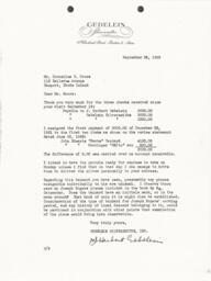 Letter from J. Hebert Gebelein to Cornelius Moore 9/28/62
