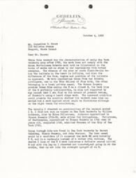 Letter from J. Herbert Gebelein to Cornelius Moore 10/4/62