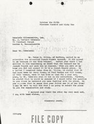 Letter from Cornelius Moore to J. Herbert Gebelein 10/5/62