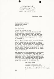 Letter from J. Herbert Gebelein to Cornelius Moore 10/9/62