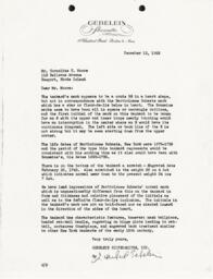 Letter from J. Herbert Gebelein to Cornelius Moore 12/12/62