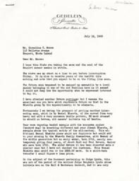 Letter from J. Herbert Gebelein to Cornelius Moore 7/15/63