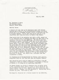 Letter from J. Herbert Gebelein to Cornelius Moore 7/19/63