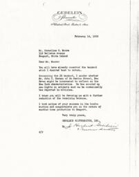 Letter from J. Herbert Gebelein to Cornelius Moore 2/14/63