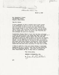 Letter from J. Herbert Gebelein to Cornelius Moore 3/6/63