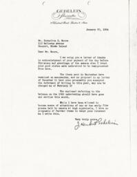 Letter from J. Herbert Gebelein to Cornelius Moore 1/30/64