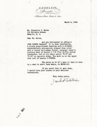 Letter from J. Herbert Gebelein to Cornelius Moore 3/4/64