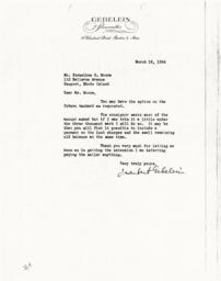 Letter from J. Herbert Gebelein to Cornelius Moore 3/18/64