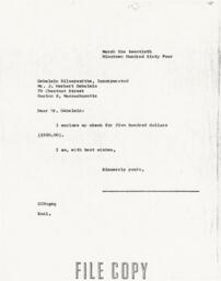 Letter from Cornelius Moore to J. Herbert Gebelein 3/20/64