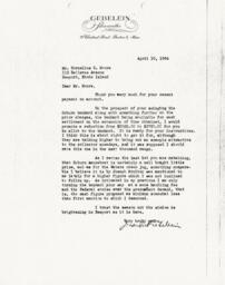 Letter from J. Herbert Gebelein to Cornelius Moore 4/10/64
