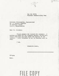 Letter from Cornelius Moore to J. Herbert Gebelein 5/5/64