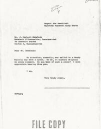 Letter from Cornelius Moore to J. Herbert Gebelein 8/20/63