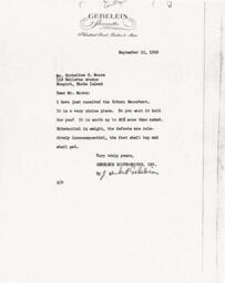 Letter from J. Herbert Gebelein to Cornelius Moore 9/10/63
