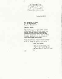 Letter from J. Herbert Gebelein to Cornelius Moore 10/4/63