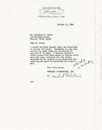 Letter from J. Herbert Gebelein to Cornelius Moore 10/11/63