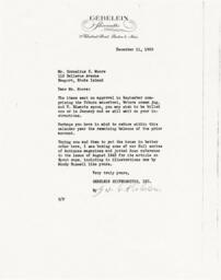 Letter from J. Herbert Gebelein to Cornelius Moore 12/11/63