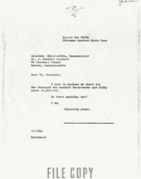 Letter from Cornelius Moore to J. Herbert Gebelein 8/5/64