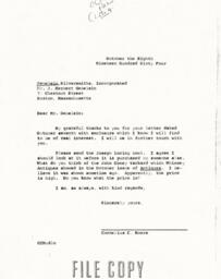 Letter from Cornelius Moore to J. Herbert Gebelein 