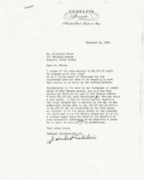 Letter from J. Herbert Gebelein to Cornelous Moore 12/15/64