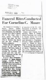 Article about the Funeral of Cornelius Moore
