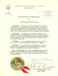 D.C. Village Groundbreaking Ceremonies Presentation Certificate of Appreciation for Commissioners